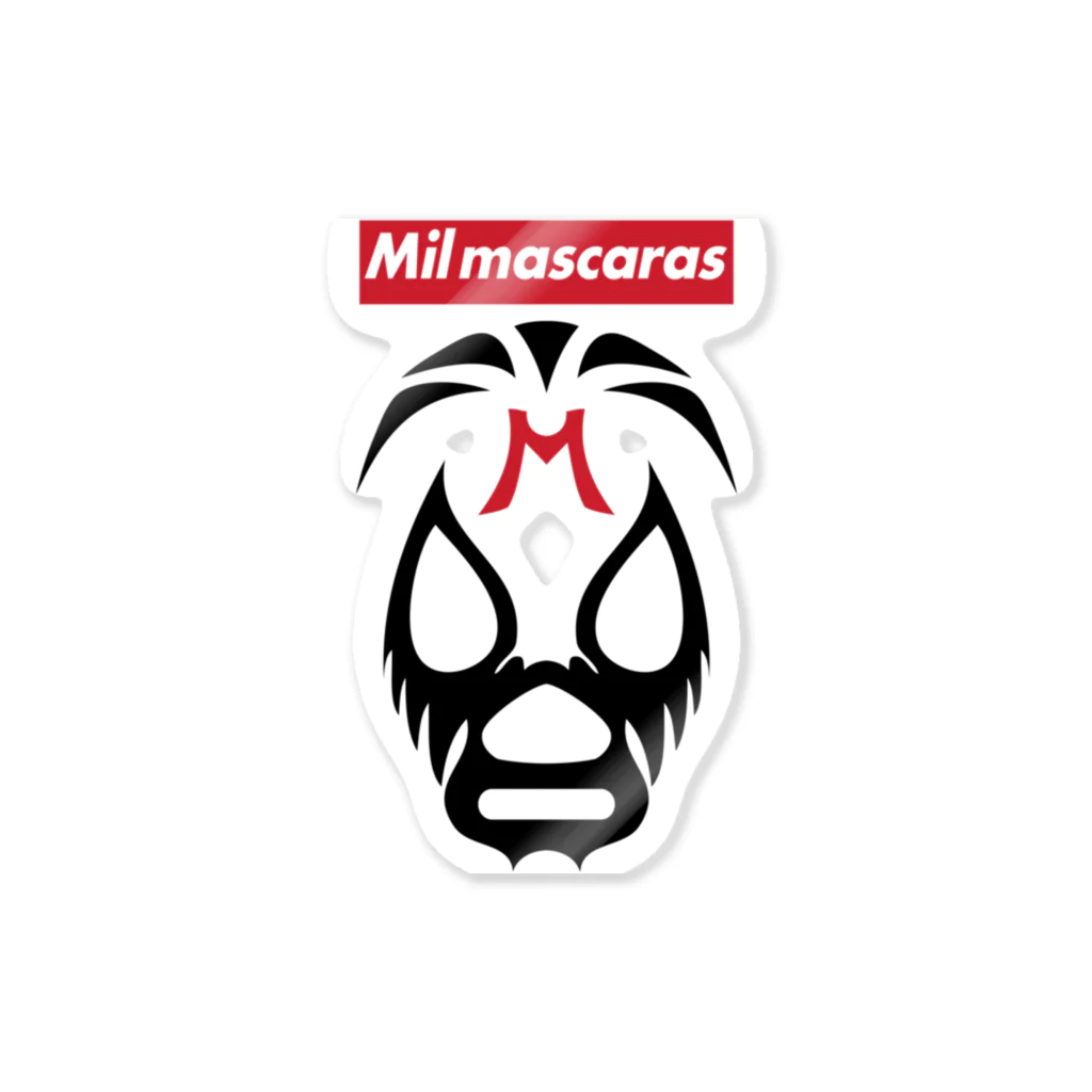 DRIPPEDのMIL MASCARAS-ミル・マスカラス-赤ボックスロゴ Sticker