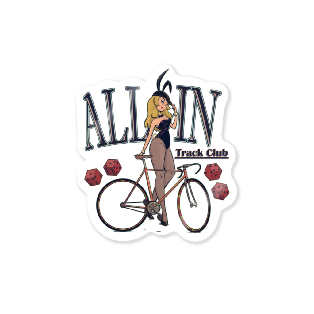 nidan-illustrationの"ALL IN -Track Club-" Sticker