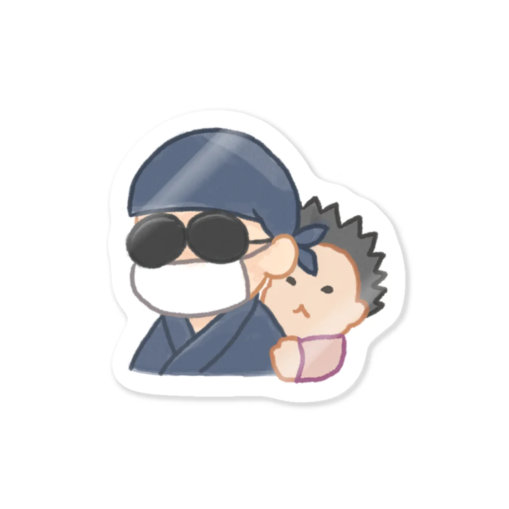 仏教・お寺ch 大慈の子連れ大慈さんステッカー Sticker