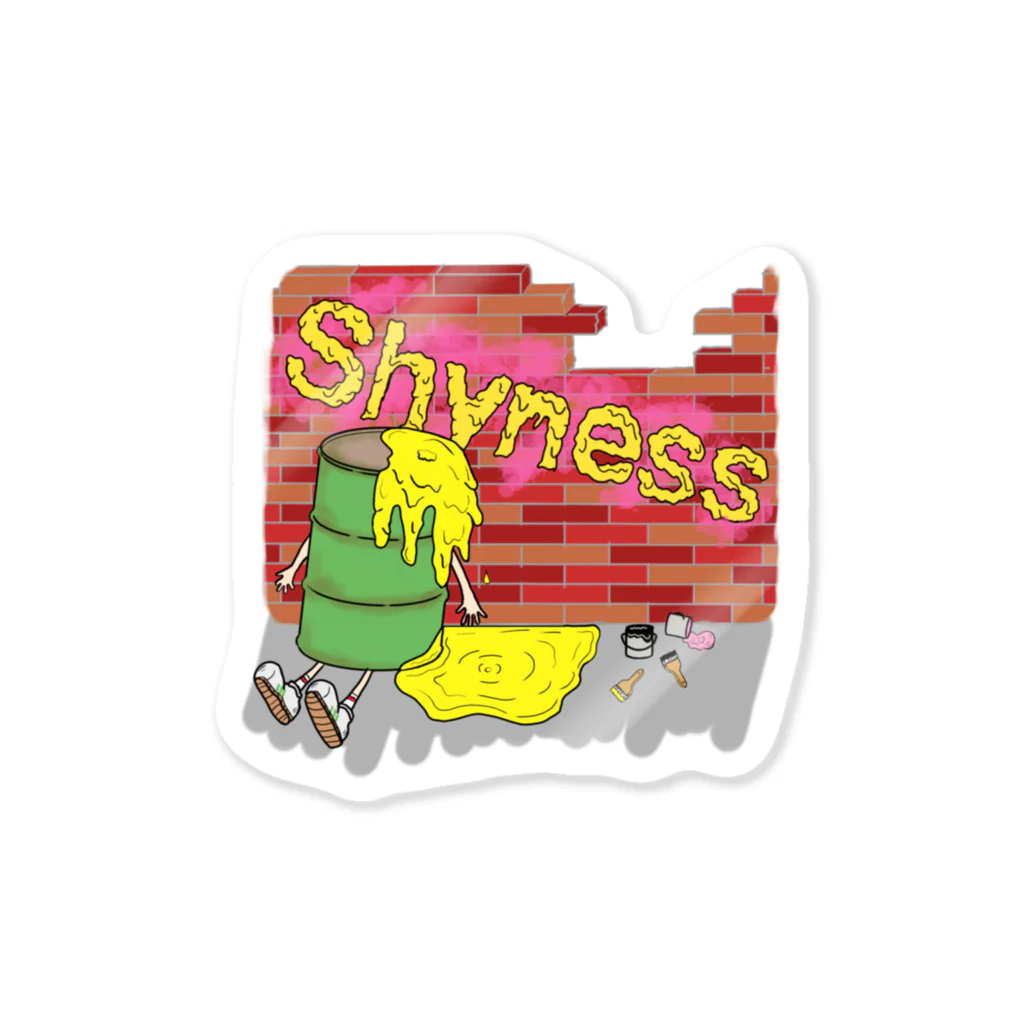 shyness のshyness oil ストリートアート Sticker