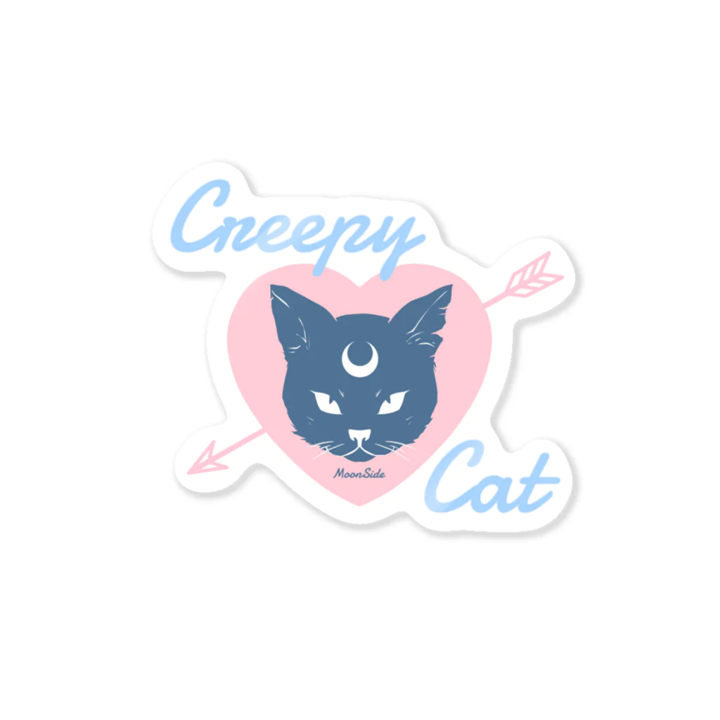 IENITY　/　MOON SIDEの【MOON SIDE】 Creepy Cat #Pink*Blue ステッカー Sticker