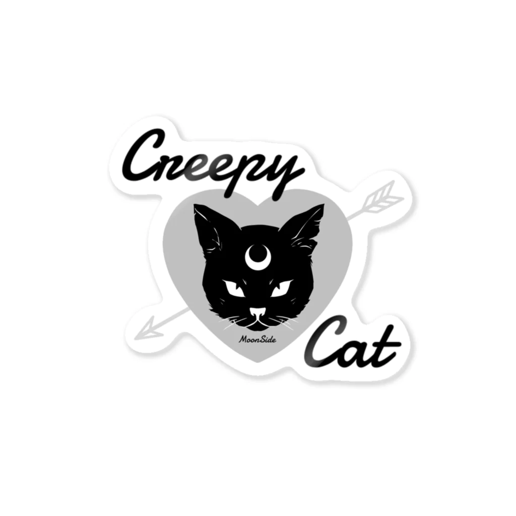 IENITY　/　MOON SIDEの【MOON SIDE】 Creepy Cat #Black ステッカー Sticker