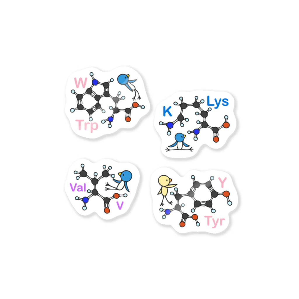 みずしまワークスのアミノ酸ぴよステッカー５ Sticker