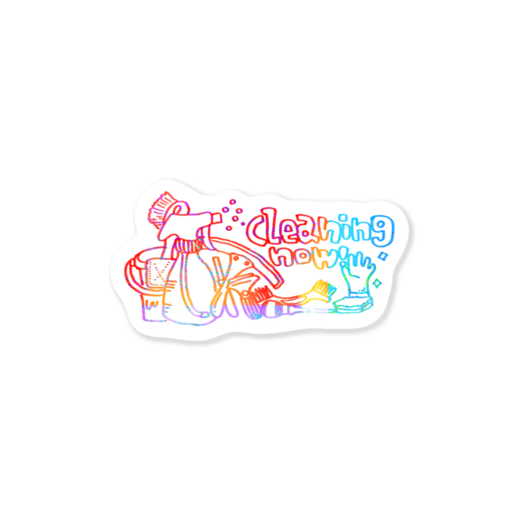 ∗̥✩kaede cleaning˚✧₊の✩cleaning now! ✩pink Sticker
