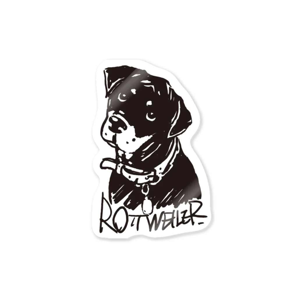 cuepet goods storeのROTTWEILER（首かしげ） Sticker