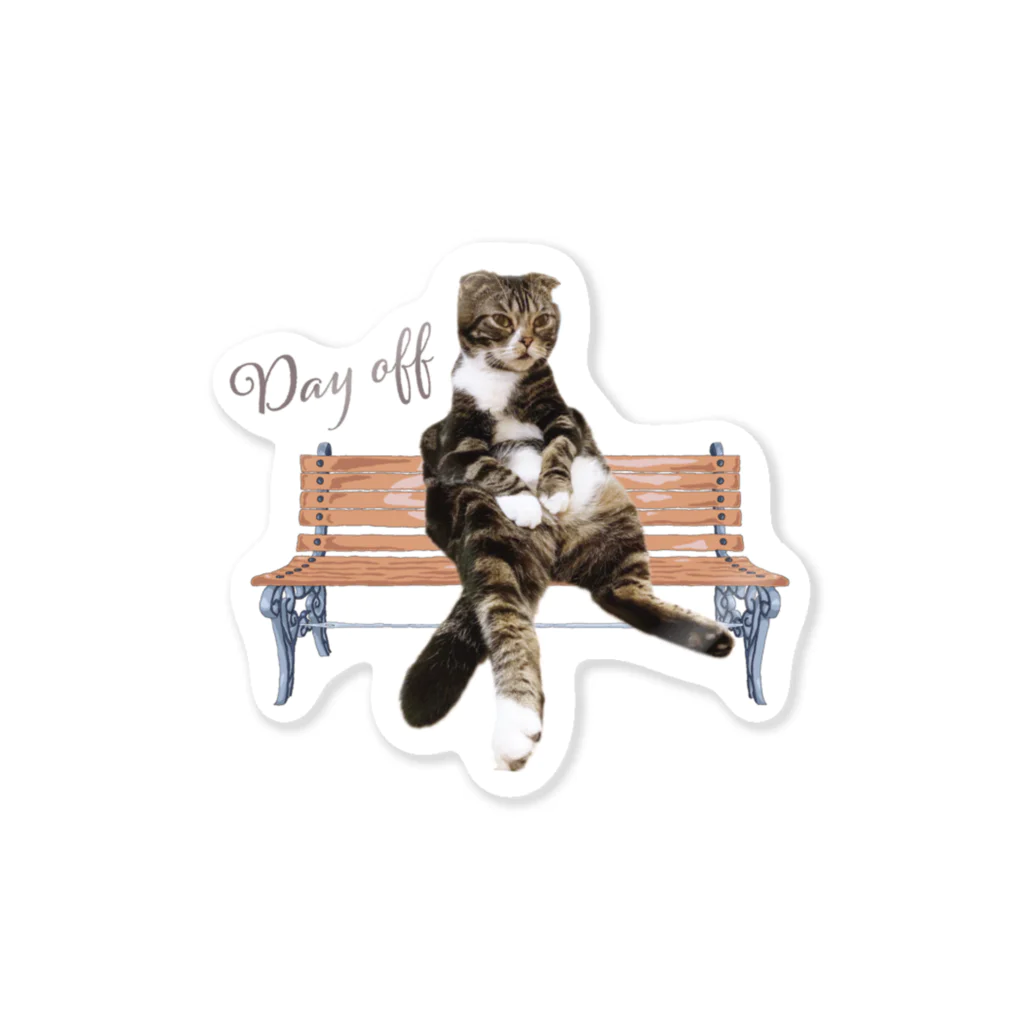 猫カフェにあにゃあグッズショップのひとり猫カフェにあにゃあ きくらげくんの休日 Sticker