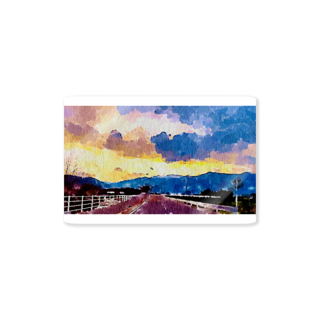 Omi-Hiroakiの夕焼けの帰り道 Sticker