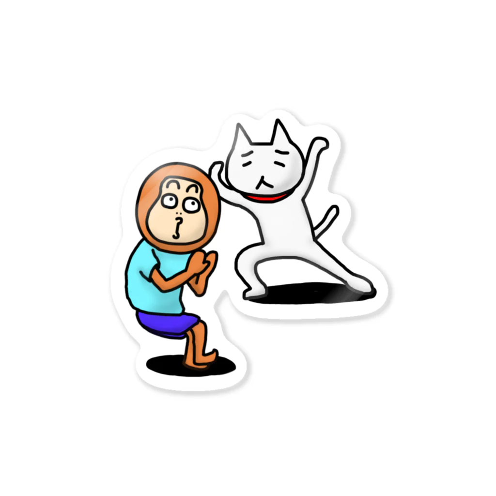 おさるさんの踊る猿と猫 Sticker