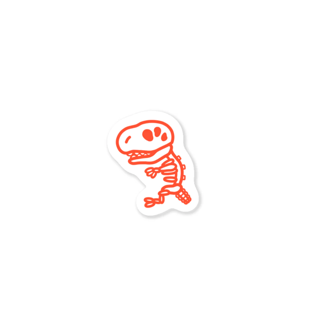 tnk_miuのきょうりゅうくんの骨 赤色 Sticker