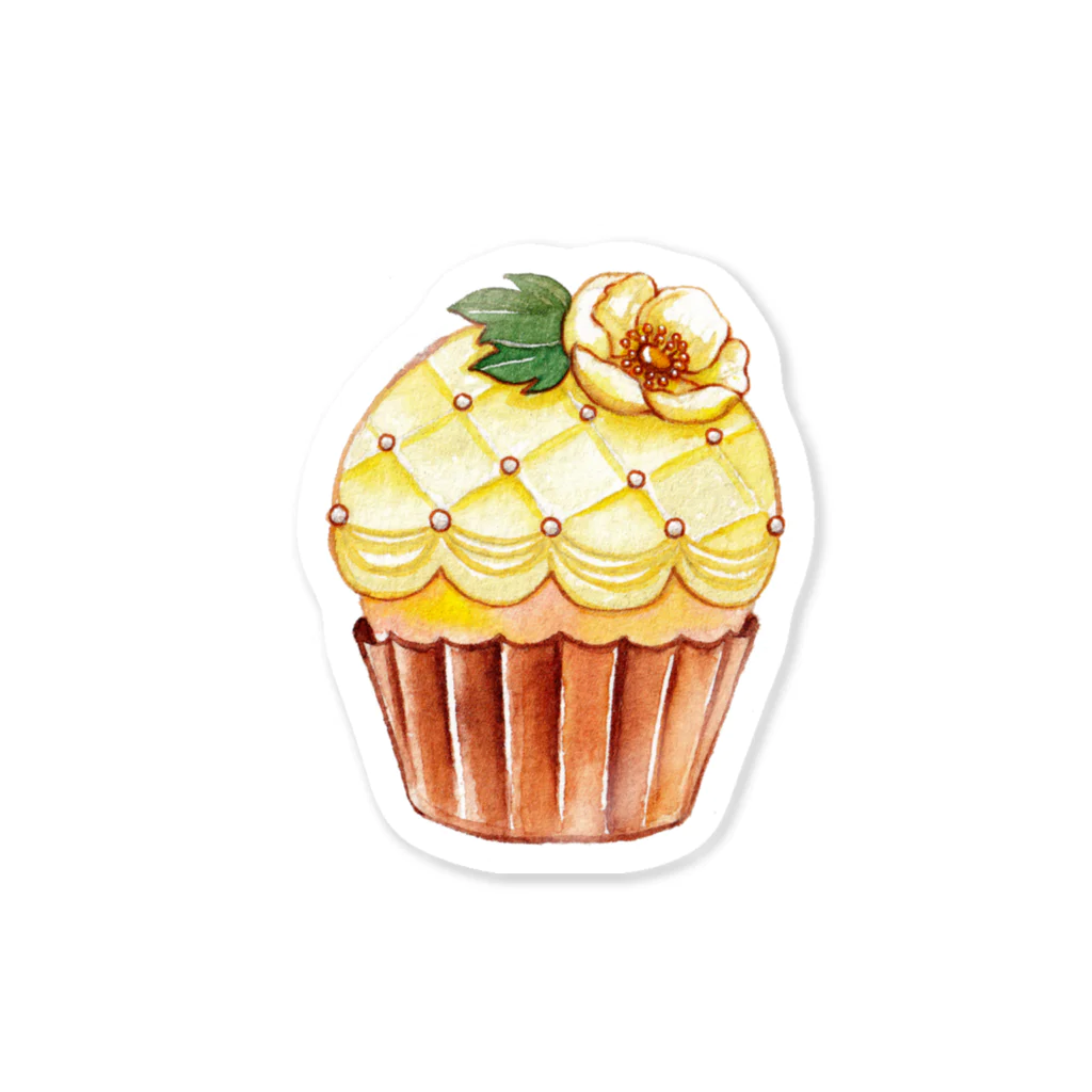 花とsoleilの【cute！】カップケーキのステッカー⑤ Sticker