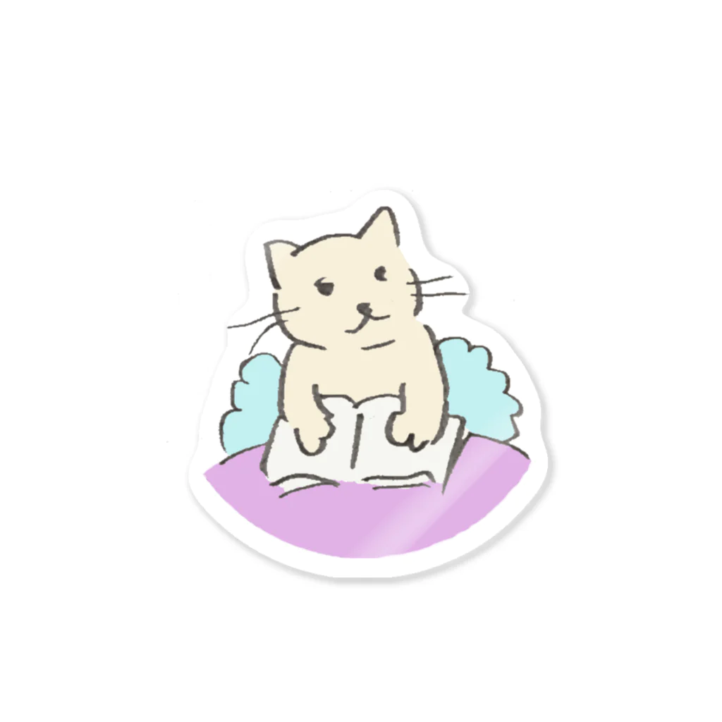 ねこちゃんたちのお店の絵本ねこ（カラー） Sticker