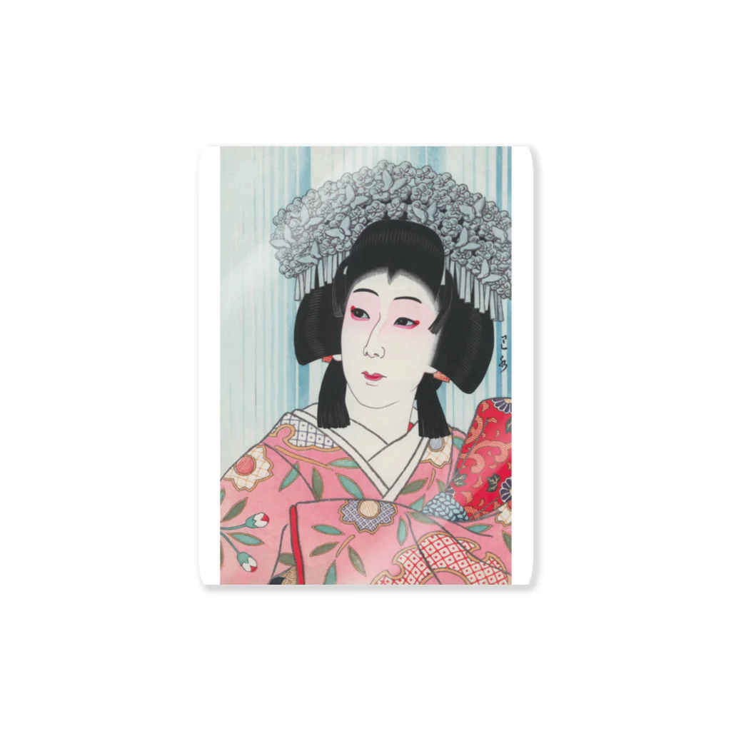 世界の絵画アートグッズの川瀬巴水《中村芝翫 雪姫》  Sticker