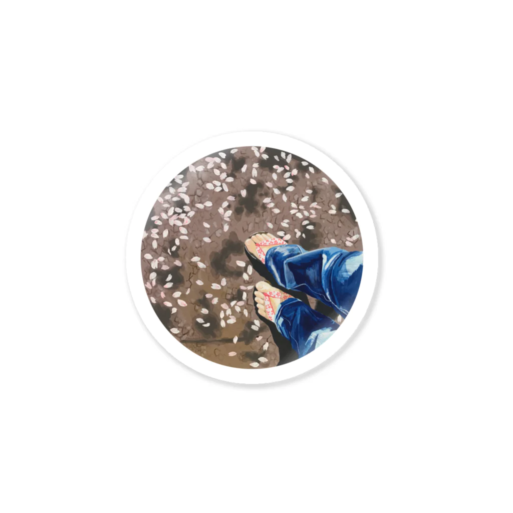 R.の桜の足元 Sticker
