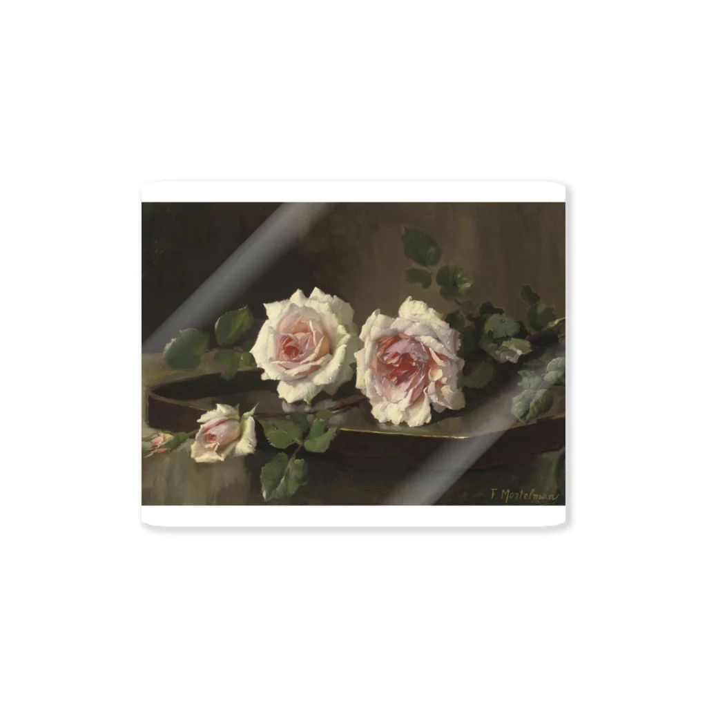 花名画アートグッズのフランス・モルテルマン《Prince-de-Bulgarie 2つのバラ》 Sticker
