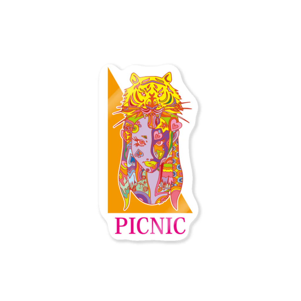 PICNICの十二支寅 ステッカー