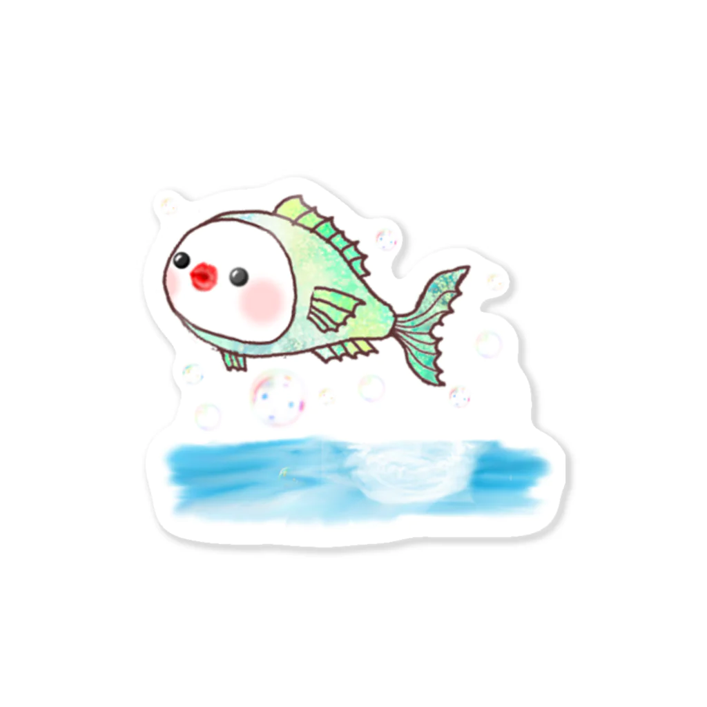 ちゅんすけ（ ●e● ）の水を得た魚ちゅん Sticker