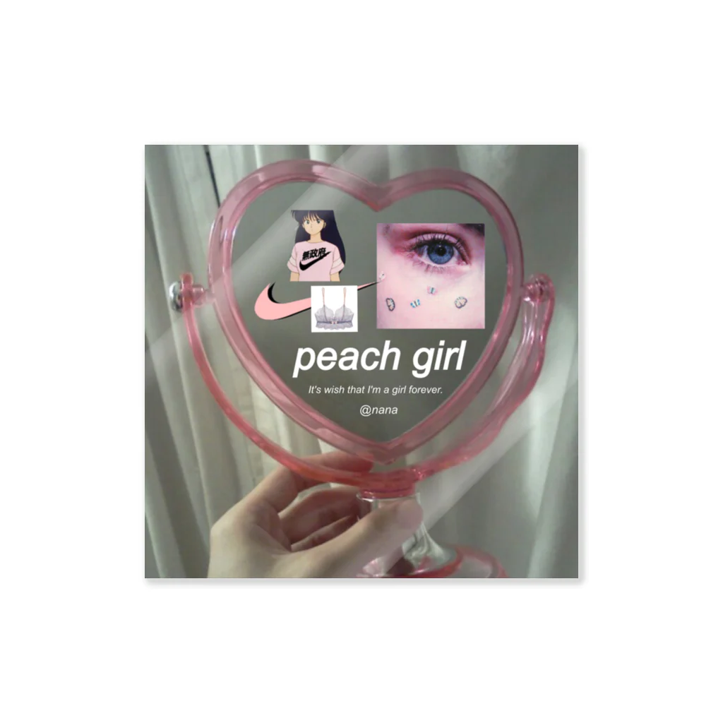 nanaのpeach  girl ステッカー