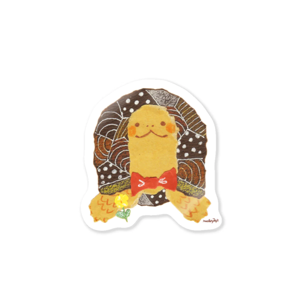 めろんぽっぷのお店だよの蝶ネクタイのゾウガメくん Sticker