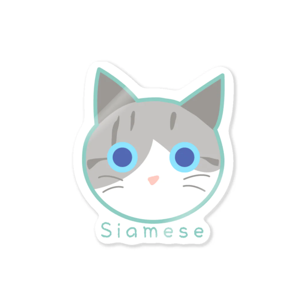 かまくらまいのシャムトラ猫 Sticker