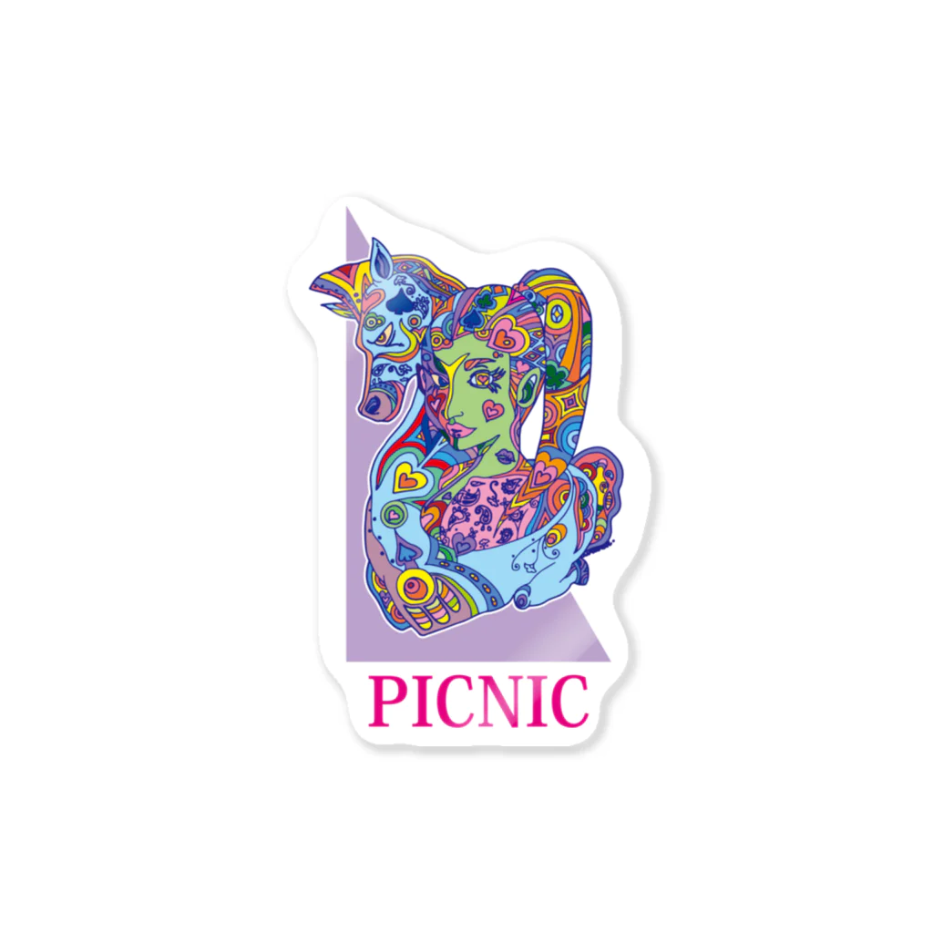 PICNICの十二支午 ステッカー