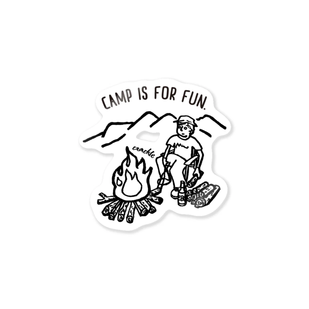 Too fool campers Shop!のCAMP IS FOR FUN01(黒文字) Sticker