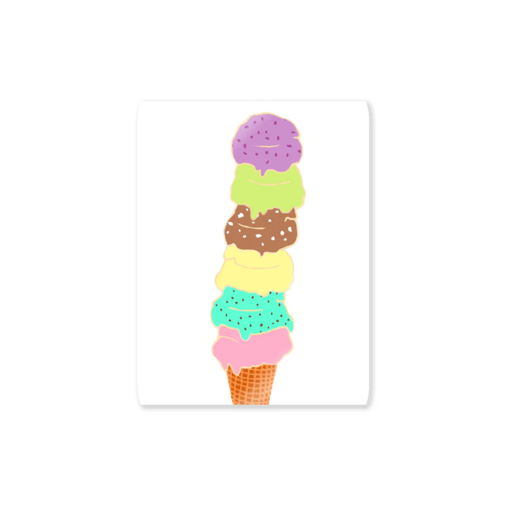ホームタウンスター　Hometown Star のアイスクリームコーン （6スクープ）　Ice Cream Cone (6 scoops) Sticker