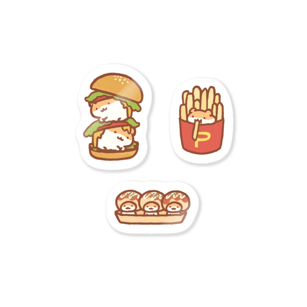 すやはむハウスの🐹🍔🍟🐙 Sticker