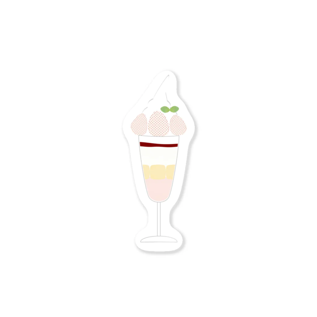 cotton-berry-pancakeの白いちごのパフェ Sticker