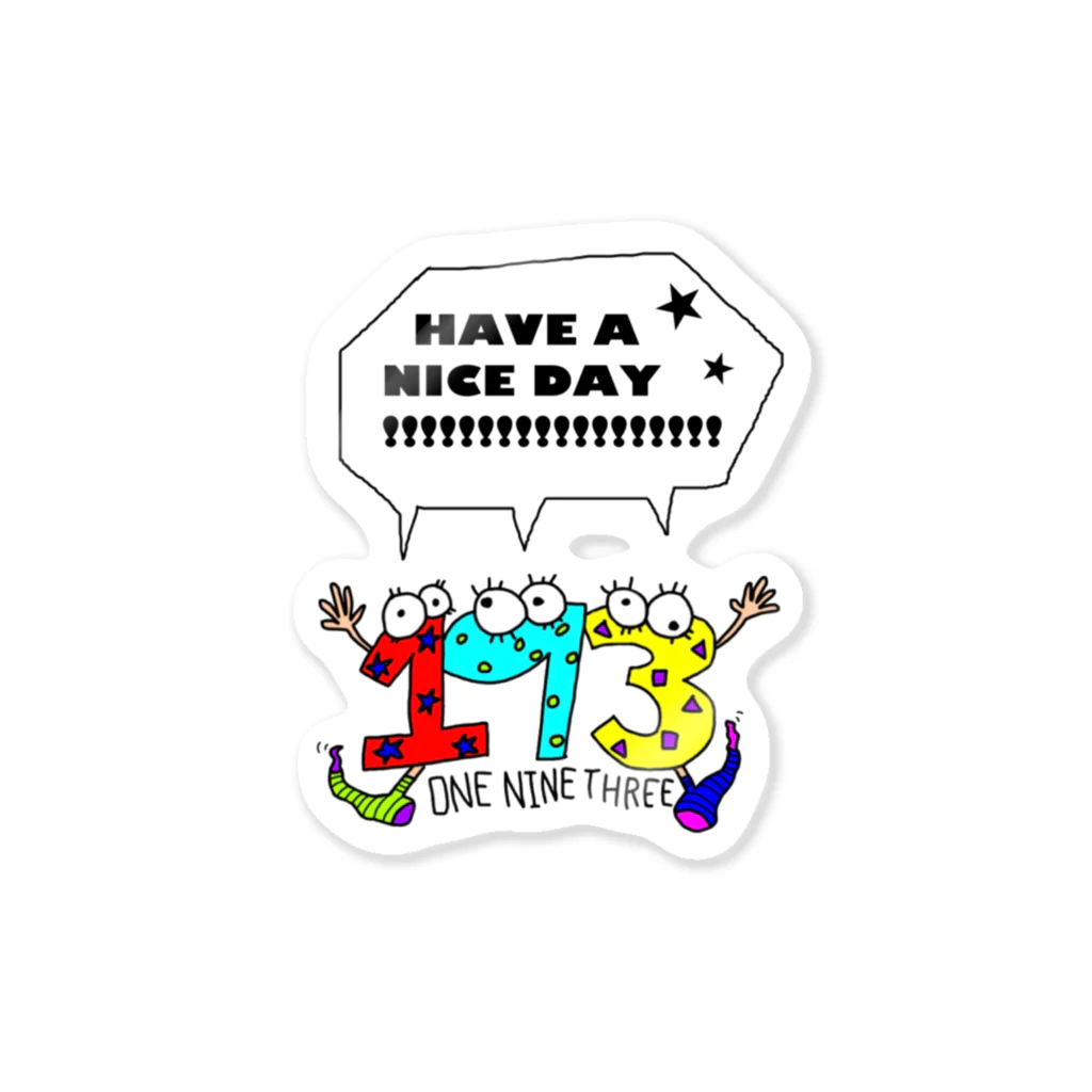 ONE NINE THREE(ワンナインスリー)の193トリオ｢HAVE A NICE DAY!!!｣ ステッカー