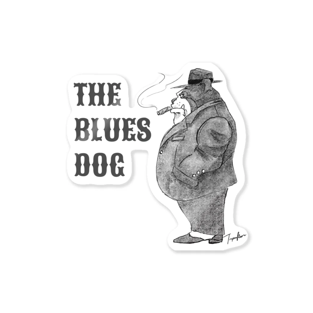 Trippin Flower DesignsのThe Blues Dog Sticker