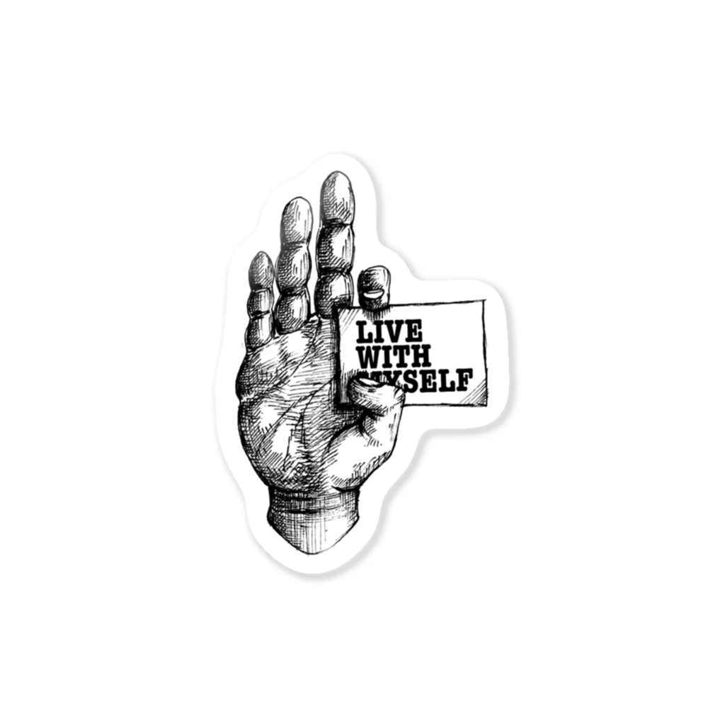 Paint 'em allのLive with myself　ペン画風 Sticker