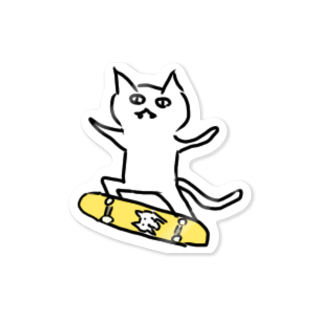 猫昆布のスケート猫による猫好きのための ステッカー