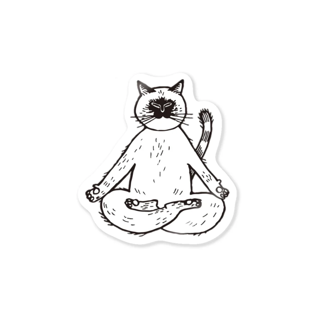 UjiYogaHouseの瞑想ヨガ猫/yogaねこ Sticker