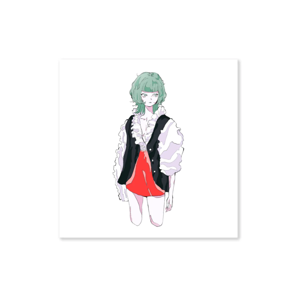 瑣末の緑の女の子 Sticker