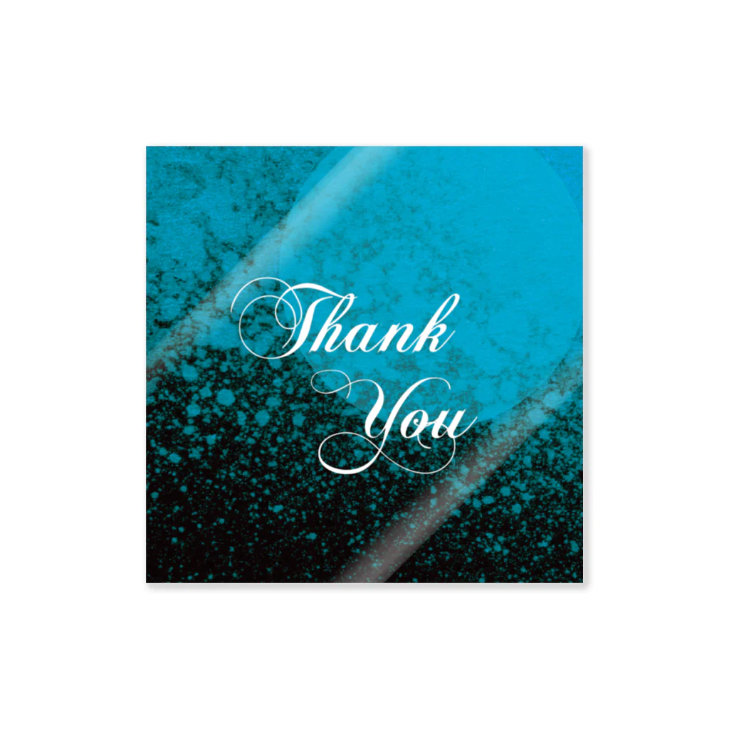 Animal_Collection_Clubのお月様にThank You(Blue) ステッカー