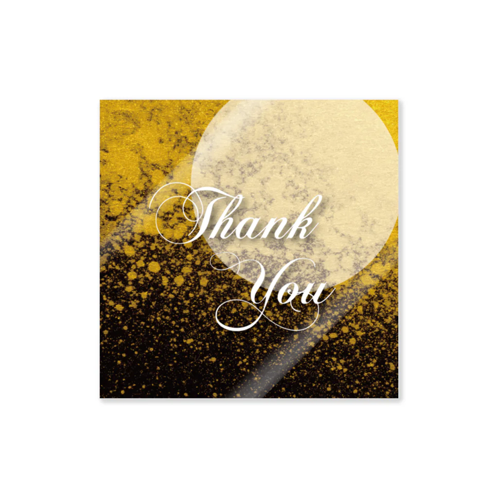 Animal_Collection_Clubのお月様にThank You(Yellow) ステッカー