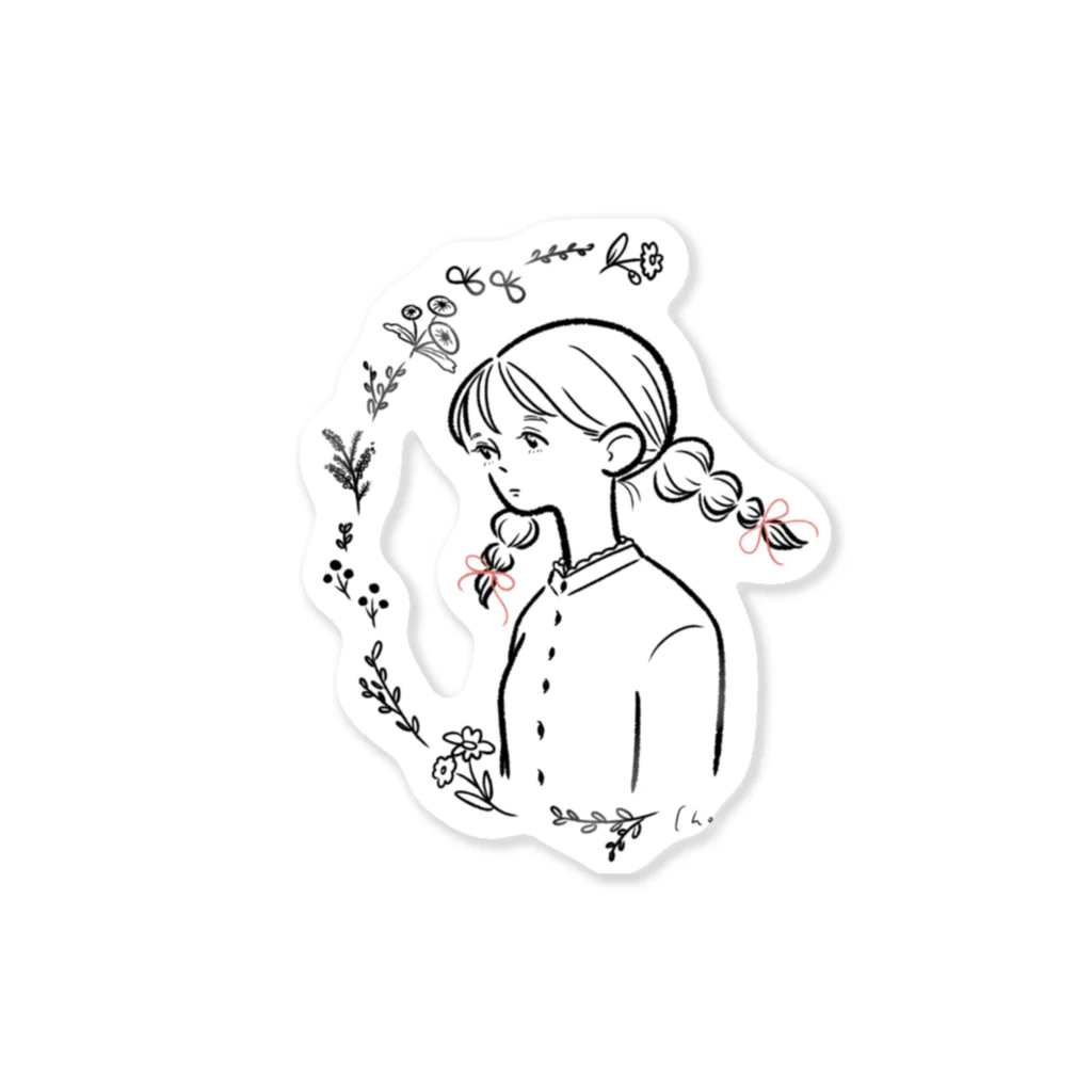 ちょびひげのおさげちゃん Sticker