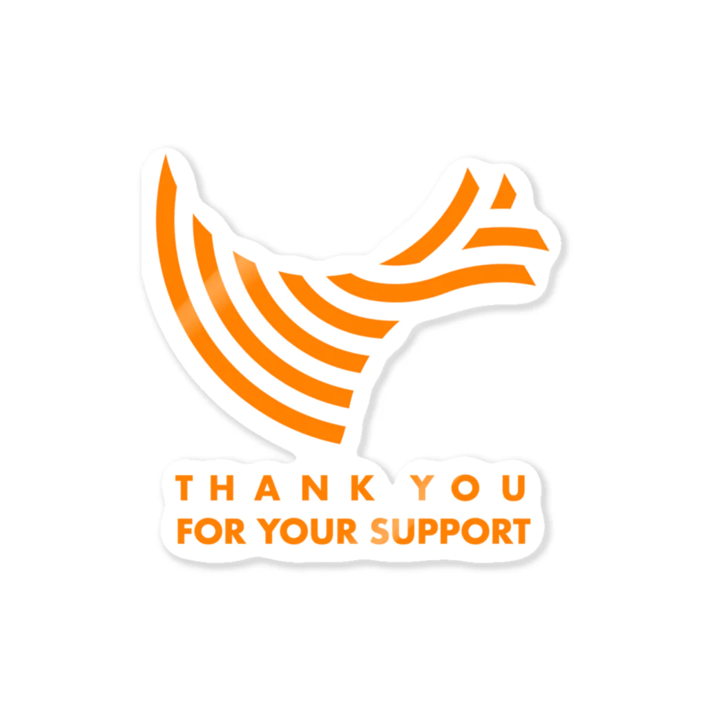 OHINERI SHOPのTHANK YOU FOR YOUR SUPPORT / ORANGE Sticker