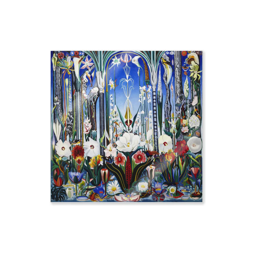 世界の絵画アートグッズのジョセフ・ステラ《イタリアの花》 ステッカー
