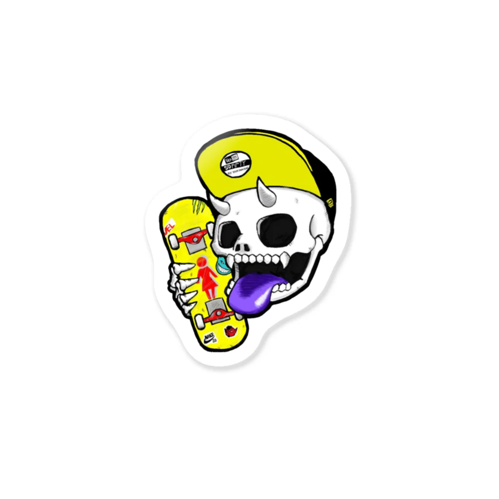 D-styleのD-style　ステッカー"Skullskate" Sticker