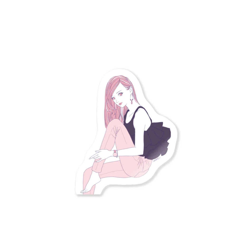 早瀬｜ナース系イラストレーターのREIWA GIRL Sticker