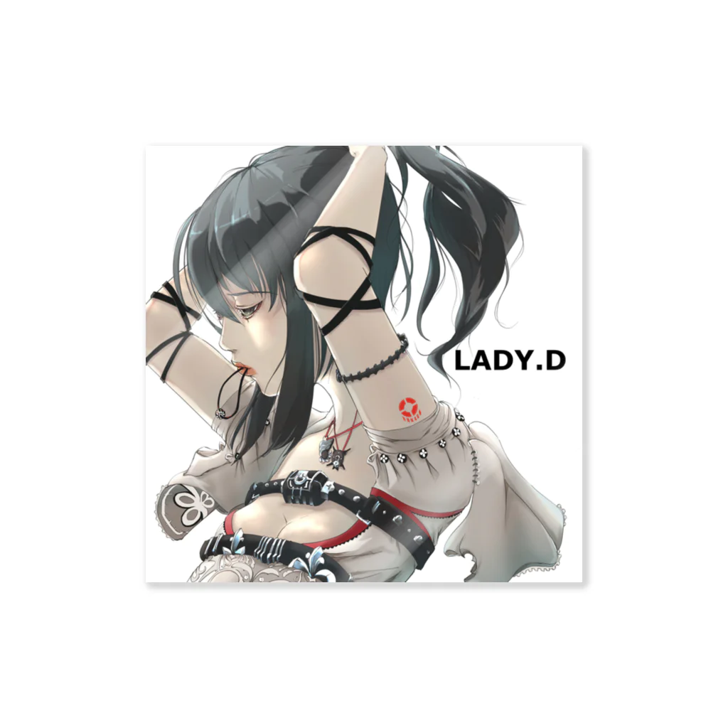 lady.d.イラスト_shopのキャラ（Gray portrait ） Sticker