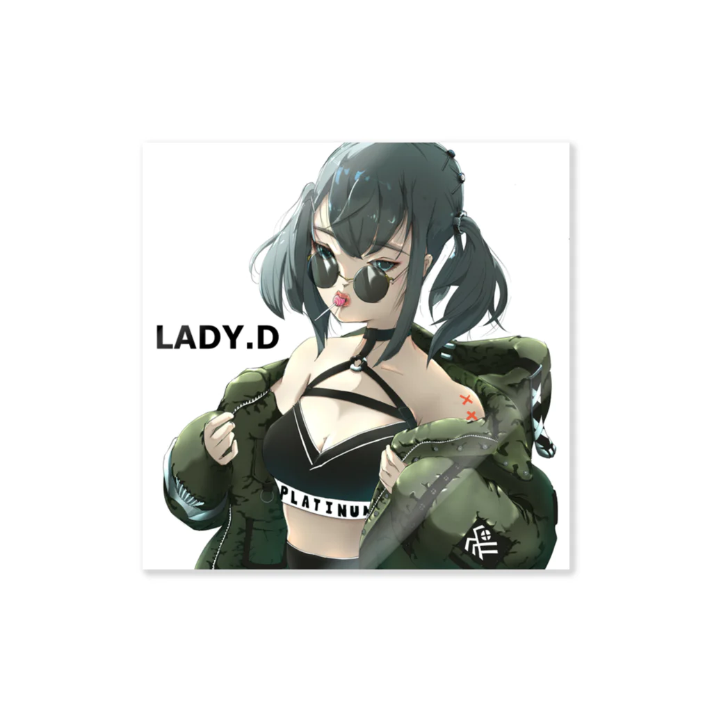 lady.d.イラスト_shopのキャラ（Green portrait ） Sticker