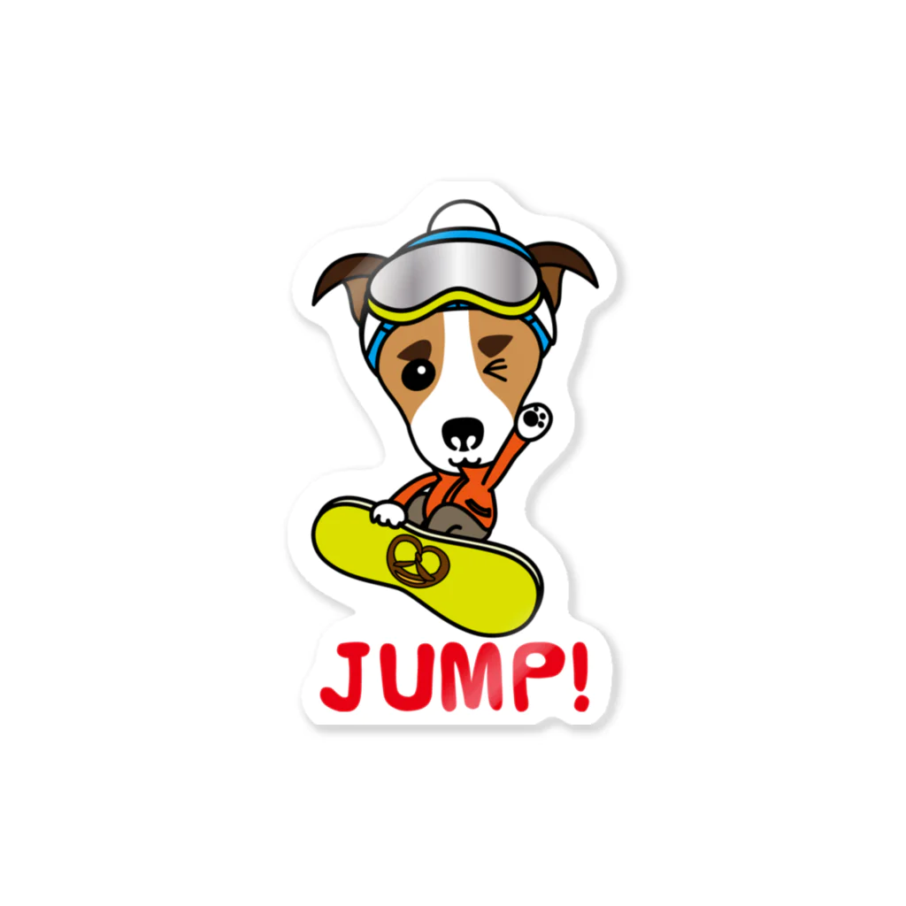 おりこうwanwanのJUMP!ジャックラッセルテリア ステッカー