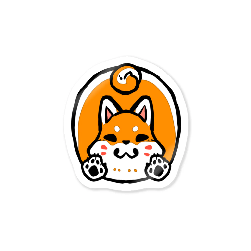 墨吉ぽち狐のふくら柴犬（茶） Sticker