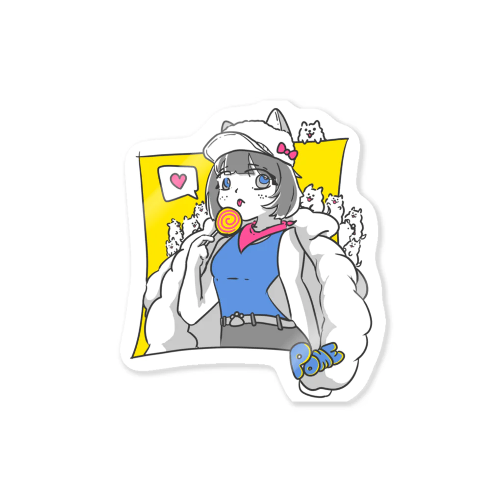 不リスクのポメラニアン少女 Sticker