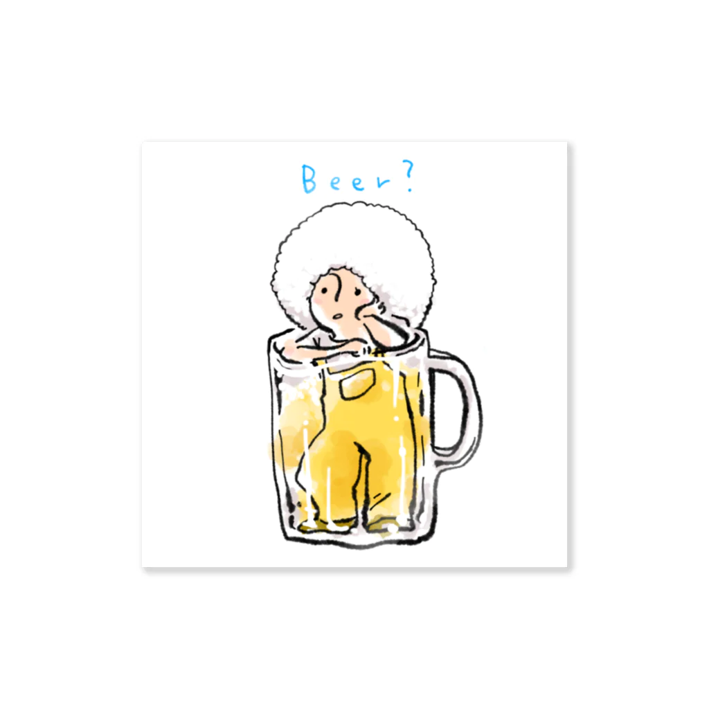 うめぼし商店のビールちゃん Sticker