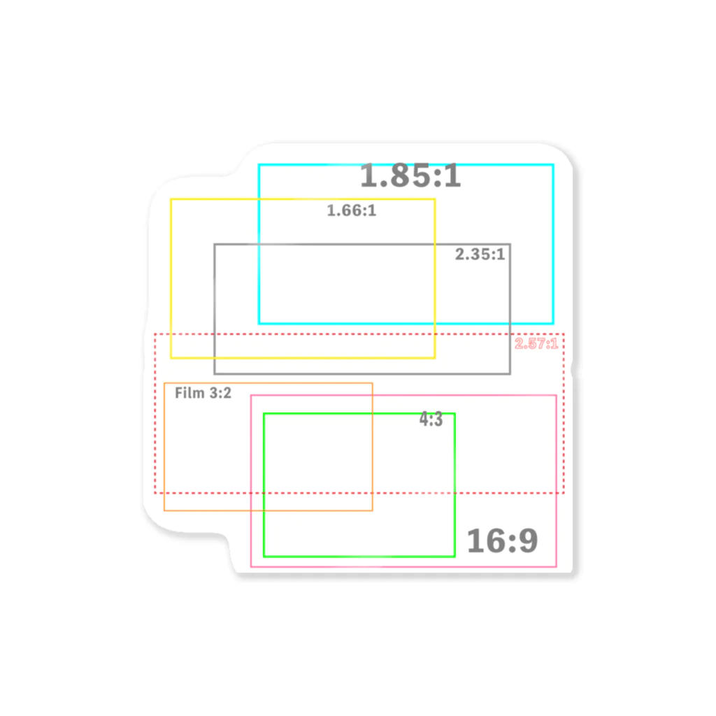 鯖いTシャツ屋さんの画角縦横比アスペクトラティオ ステッカー