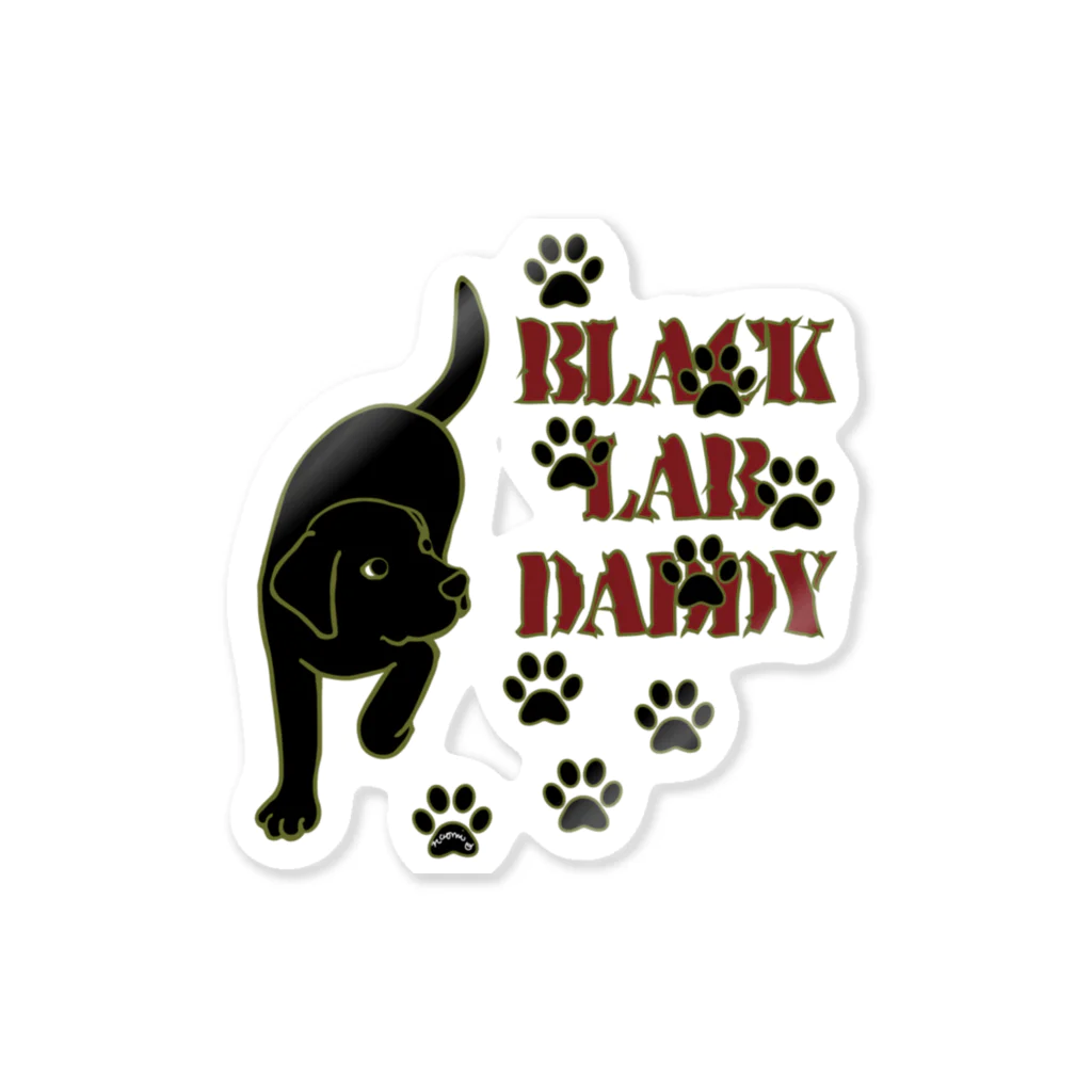 ハッピー・ラブラドールズのBlack Lab Daddy　ブラックラブラドール ステッカー