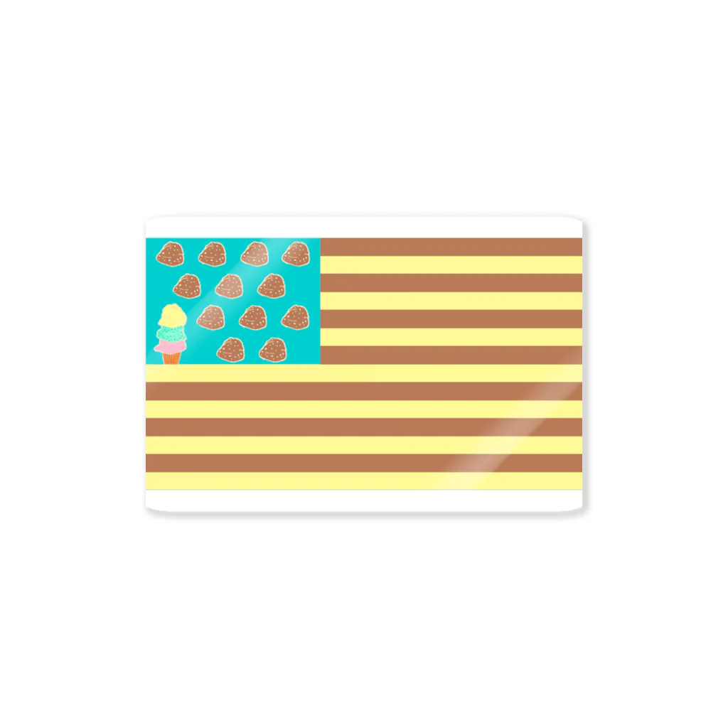 ホームタウンスター　Hometown Star のアイスクリームフラッグ（チョコマシュマロ）　Ice Cream Flag (Chocolate Marshmallow) Sticker